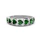 1 - Taanvi 1.47 ctw Lab Created Emerald Heart Shape (4.00 mm) 7 Stone Demi Wedding Band 