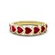 1 - Taanvi 2.52 ctw Lab Created Ruby Heart Shape (4.00 mm) 7 Stone Demi Wedding Band 