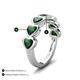3 - Taanvi 1.47 ctw Lab Created Emerald Heart Shape (4.00 mm) 7 Stone Demi Wedding Band 