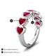 3 - Taanvi 2.52 ctw Lab Created Ruby Heart Shape (4.00 mm) 7 Stone Demi Wedding Band 