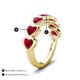 3 - Taanvi 2.52 ctw Lab Created Ruby Heart Shape (4.00 mm) 7 Stone Demi Wedding Band 