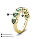 3 - Taanvi 2.17 ctw Lab Created Alexandrite Heart Shape (4.00 mm) 7 Stone Demi Wedding Band 