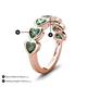 3 - Taanvi 2.17 ctw Lab Created Alexandrite Heart Shape (4.00 mm) 7 Stone Demi Wedding Band 