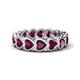 1 - Trisha 4.95 ctw Heart Shape Rhodolite Garnet (4.00 mm) Eternity Band 