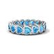 1 - Trisha 4.80 ctw Heart Shape Blue Topaz (4.00 mm) Eternity Band 