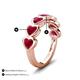 3 - Taanvi 2.52 ctw Lab Created Ruby Heart Shape (4.00 mm) 7 Stone Demi Wedding Band 