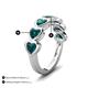 3 - Taanvi 2.24 ctw London Blue Topaz Heart Shape (4.00 mm) 7 Stone Demi Wedding Band 