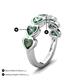 3 - Taanvi 2.17 ctw Lab Created Alexandrite Heart Shape (4.00 mm) 7 Stone Demi Wedding Band 
