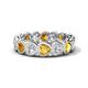 1 - Trisha 3.54 ctw Heart Shape Natural Diamond & Citrine (4.00 mm) Eternity Band 