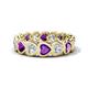 1 - Trisha 3.54 ctw Heart Shape Lab Grown Diamond & Amethyst (4.00 mm) Eternity Band 