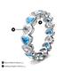 3 - Trisha 4.24 ctw Heart Shape Natural Diamond & Blue Topaz (4.00 mm) Eternity Band 
