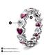 3 - Trisha 4.31 ctw Heart Shape Natural Diamond & Rhodolite Garnet (4.00 mm) Eternity Band 