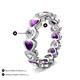 3 - Trisha 3.54 ctw Heart Shape Natural Diamond & Amethyst (4.00 mm) Eternity Band 
