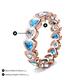 3 - Trisha 4.24 ctw Heart Shape Natural Diamond & Blue Topaz (4.00 mm) Eternity Band 