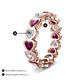 3 - Trisha 4.31 ctw Heart Shape Natural Diamond & Rhodolite Garnet (4.00 mm) Eternity Band 