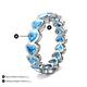 3 - Trisha 4.80 ctw Heart Shape Blue Topaz (4.00 mm) Eternity Band 