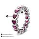 3 - Trisha 4.95 ctw Heart Shape Rhodolite Garnet (4.00 mm) Eternity Band 