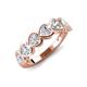4 - Taanvi 1.75 ctw Lab Grown Diamond Heart Shape (4.00 mm) 7 Stone Demi Wedding Band 