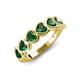 4 - Taanvi 1.47 ctw Lab Created Emerald Heart Shape (4.00 mm) 7 Stone Demi Wedding Band 