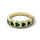 5 - Taanvi 1.47 ctw Lab Created Emerald Heart Shape (4.00 mm) 7 Stone Demi Wedding Band 