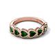 5 - Taanvi 1.47 ctw Lab Created Emerald Heart Shape (4.00 mm) 7 Stone Demi Wedding Band 
