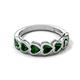 5 - Taanvi 1.47 ctw Lab Created Emerald Heart Shape (4.00 mm) 7 Stone Demi Wedding Band 