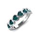 4 - Taanvi 2.24 ctw London Blue Topaz Heart Shape (4.00 mm) 7 Stone Demi Wedding Band 