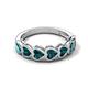 5 - Taanvi 2.24 ctw London Blue Topaz Heart Shape (4.00 mm) 7 Stone Demi Wedding Band 