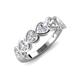 4 - Taanvi 1.75 ctw Lab Grown Diamond Heart Shape (4.00 mm) 7 Stone Demi Wedding Band 