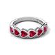 5 - Taanvi 2.52 ctw Lab Created Ruby Heart Shape (4.00 mm) 7 Stone Demi Wedding Band 