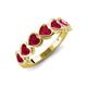 4 - Taanvi 2.52 ctw Lab Created Ruby Heart Shape (4.00 mm) 7 Stone Demi Wedding Band 