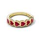 5 - Taanvi 2.52 ctw Lab Created Ruby Heart Shape (4.00 mm) 7 Stone Demi Wedding Band 
