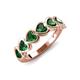4 - Taanvi 1.47 ctw Lab Created Emerald Heart Shape (4.00 mm) 7 Stone Demi Wedding Band 