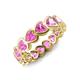 4 - Trisha 5.25 ctw Heart Shape Lab Created Pink Sapphire (4.00 mm) Eternity Band 