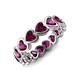 4 - Trisha 4.95 ctw Heart Shape Rhodolite Garnet (4.00 mm) Eternity Band 