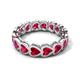 5 - Trisha 5.40 ctw Heart Shape Lab Created Ruby (4.00 mm) Eternity Band 
