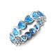 4 - Trisha 4.80 ctw Heart Shape Blue Topaz (4.00 mm) Eternity Band 