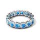 5 - Trisha 4.80 ctw Heart Shape Blue Topaz (4.00 mm) Eternity Band 