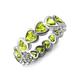 4 - Trisha 3.75 ctw Heart Shape Peridot (4.00 mm) Eternity Band 
