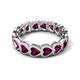 5 - Trisha 4.95 ctw Heart Shape Rhodolite Garnet (4.00 mm) Eternity Band 