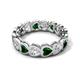 5 - Trisha 3.47 ctw Heart Shape Natural Diamond & Lab Created Emerald (4.00 mm) Eternity Band 