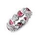 4 - Trisha 3.75 ctw Heart Shape Natural Diamond & Pink Tourmaline (4.00 mm) Eternity Band 