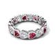 5 - Trisha 3.75 ctw Heart Shape Natural Diamond & Pink Tourmaline (4.00 mm) Eternity Band 