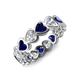 4 - Trisha 4.38 ctw Heart Shape Natural Diamond & Lab Created Blue Sapphire (4.00 mm) Eternity Band 