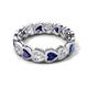 5 - Trisha 4.38 ctw Heart Shape Natural Diamond & Lab Created Blue Sapphire (4.00 mm) Eternity Band 