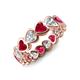 4 - Trisha 4.52 ctw Heart Shape Natural Diamond & Lab Created Ruby (4.00 mm) Eternity Band 