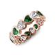 4 - Trisha 3.47 ctw Heart Shape Natural Diamond & Lab Created Emerald (4.00 mm) Eternity Band 