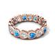 5 - Trisha 4.24 ctw Heart Shape Natural Diamond & Blue Topaz (4.00 mm) Eternity Band 