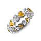 4 - Trisha 3.54 ctw Heart Shape Natural Diamond & Citrine (4.00 mm) Eternity Band 