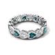 5 - Trisha 4.24 ctw Heart Shape Natural Diamond & London Blue Topaz (4.00 mm) Eternity Band 